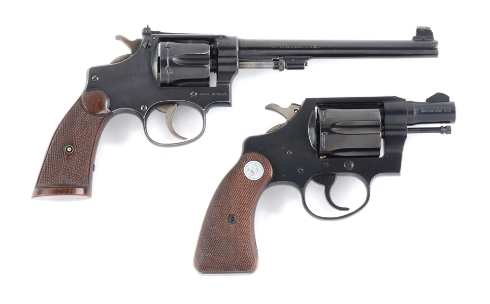 (C) LOT OF TWO: SMITH AND WESSON I-FRAME AND COLT DETECTIVE SPECIAL REVOLVERS.