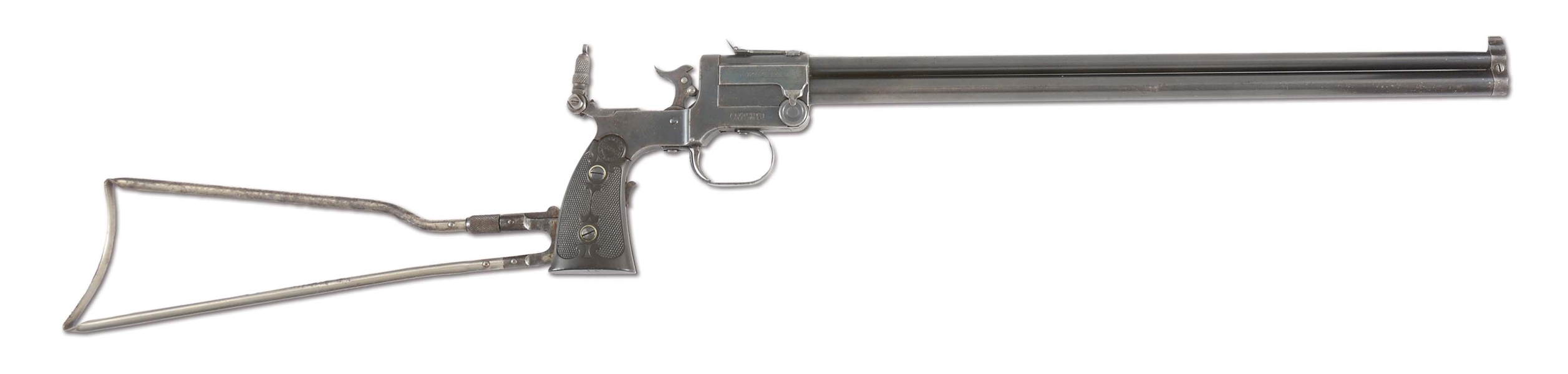(C) MODEL 1908 MARBLE ARMS GAME GETTER OVER/UNDER SHOTGUN/RIFLE COMBINATION GUN.