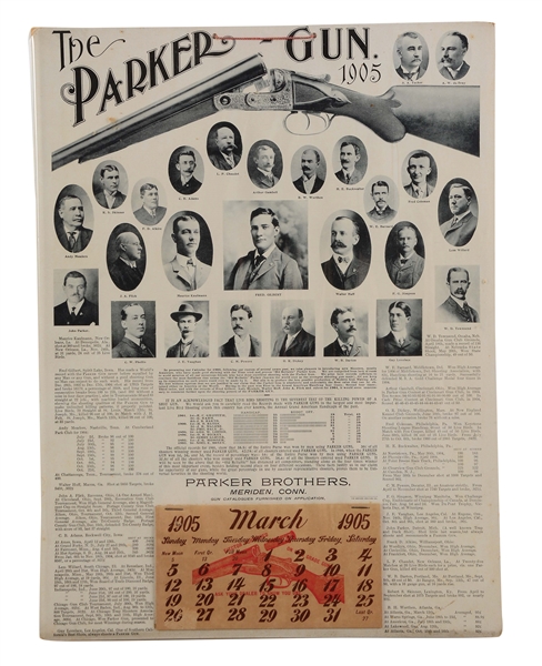 INCREDIBLY RARE PARKER BROS. POSTER AND CALENDAR DATED 1905
