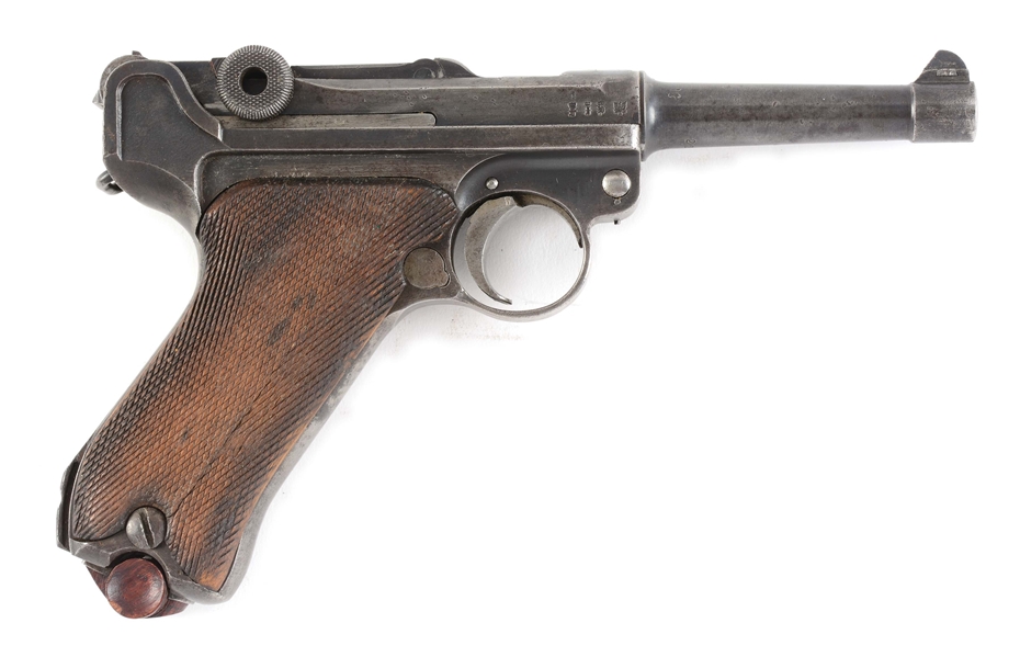 (C) MATCHING DWM 1917 DATED P.08 SEMI-AUTOMATIC PISTOL WITH HOLSTER.