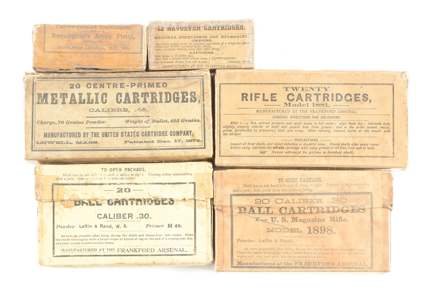 LOT OF 6: SIX BOXES OF AMMO FOR THE US MAGAZINE RIFLE.