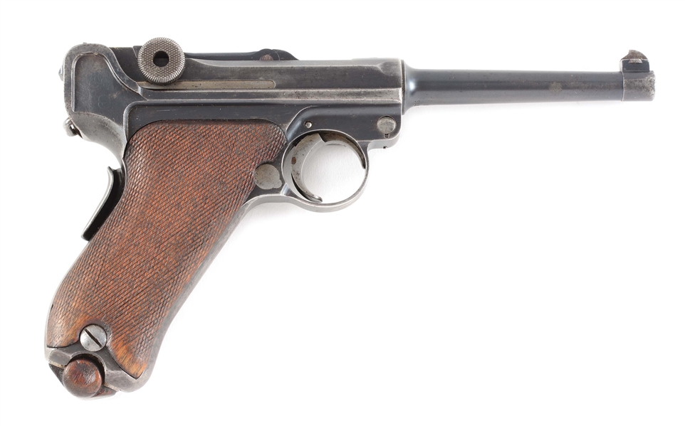 (C) DWM MODEL 1906 AMERICAN EAGLE GERMAN LUGER SEMI AUTOMATIC .30 LUGER PISTOL WITH HOLSTER.