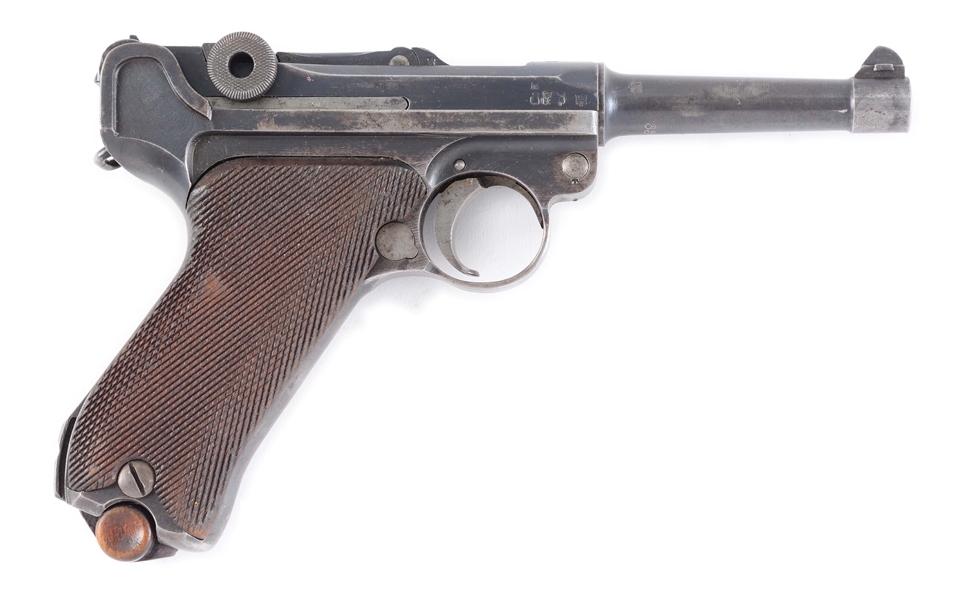 (C) MATCHING 1918 DATED ERFURT P.08 SEMI-AUTOMATIC PISTOL WITH HOLSTER.