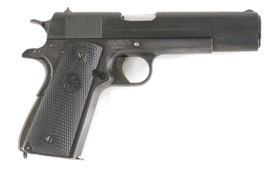 (C) CUSTOM BUILT 1911A1 SEMI AUTOMATIC PISTOL WITH ESSEX FRAME AND COLT NATIONAL MATCH SLIDE, WITH HOLSTER.