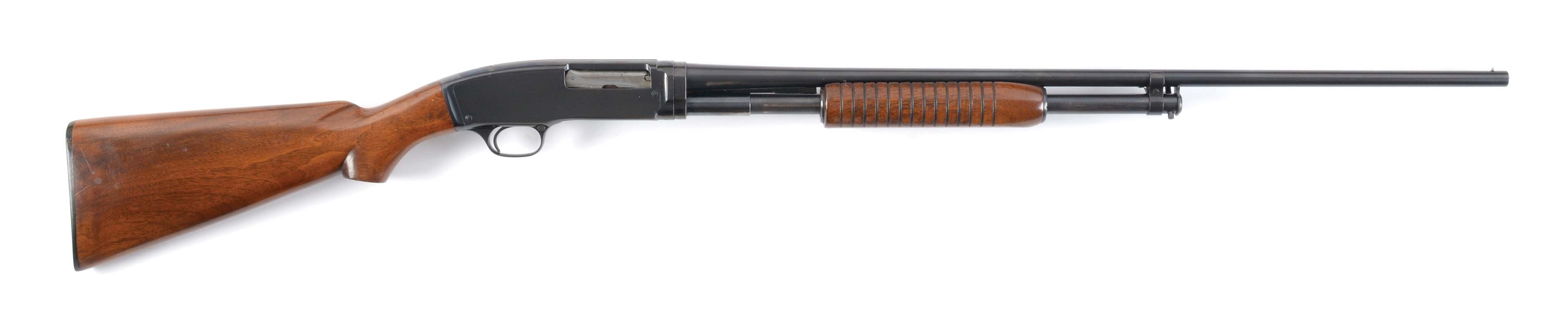 (C) WINCHESTER MODEL 42 SLIDE ACTION SHOTGUN.