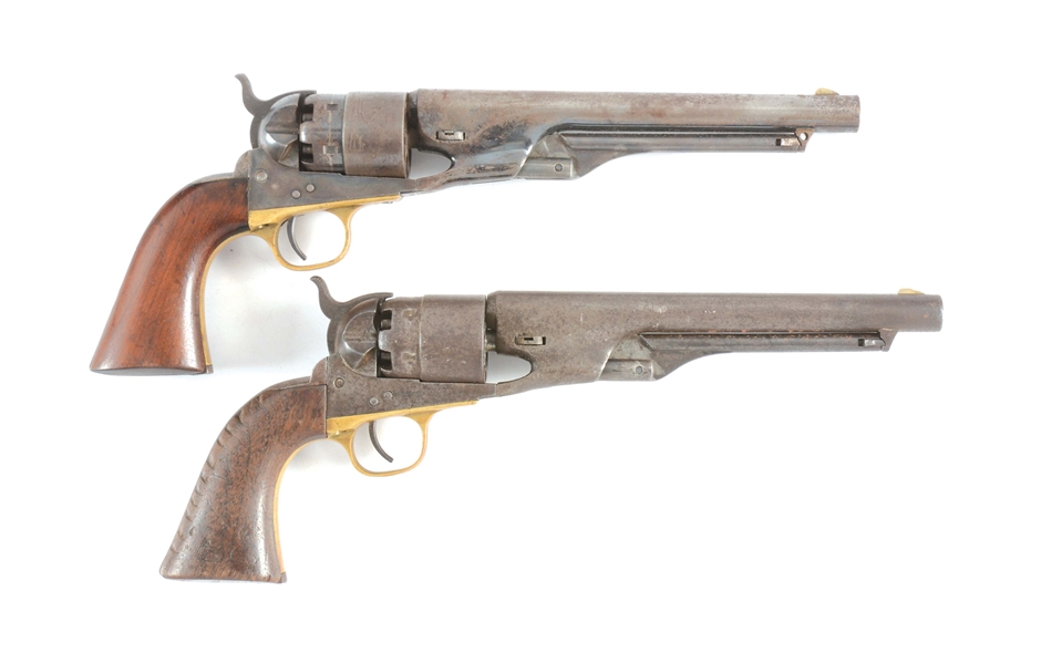 (A) LOT OF TWO: COLT CIVIL WAR MODEL 1860 ARMY PERCUSSION REVOLVERS MADE IN 1863.