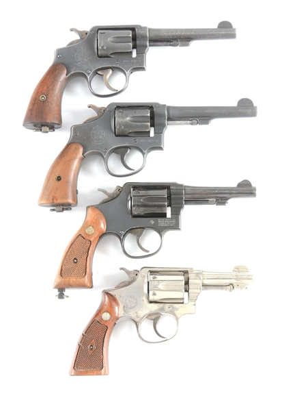 (C) LOT OF FOUR: FOUR SMITH & WESSON REVOLVERS.