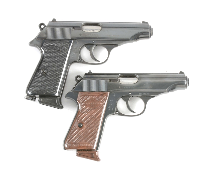 (C) LOT OF TWO: TWO WALTHER PP SEMI AUTOMATIC PISTOLS.