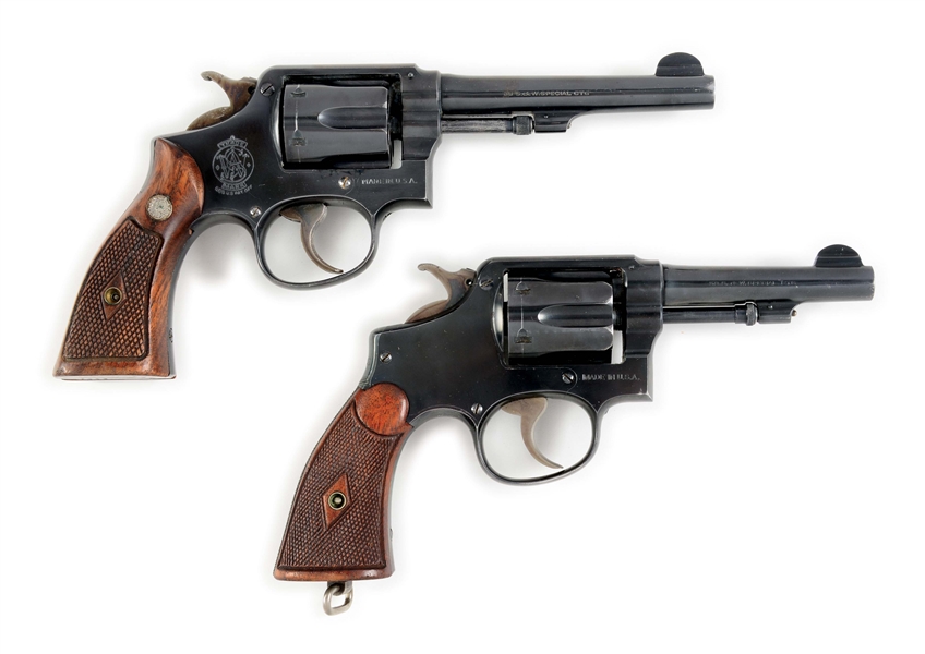 (C) LOT OF TWO: TWO SMITH AND WESSON MODEL 10 REVOLVERS.