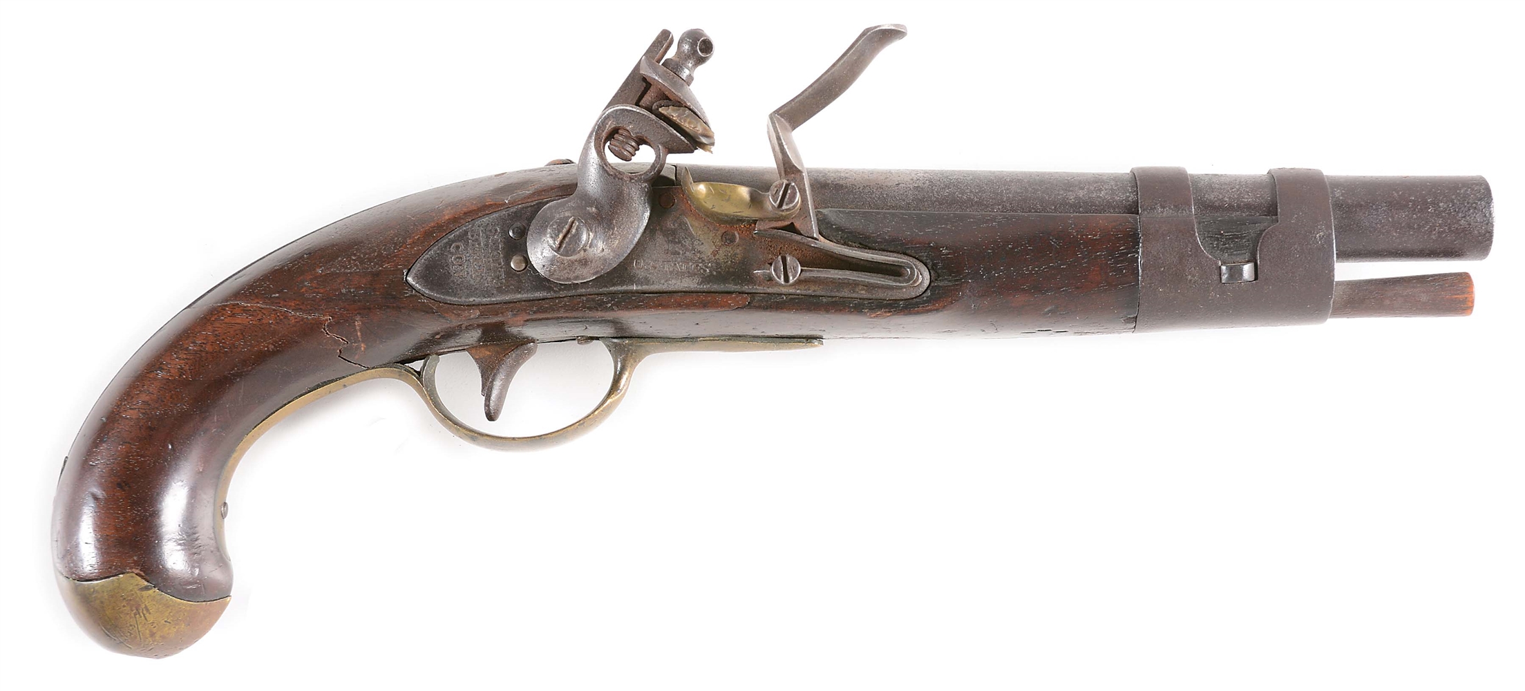 (A) A SCARCE US NORTH BERLIN MODEL 1811 TRANSITIONAL MODEL WITH 1812 MODIFICATION AND IRON DOUBLE STRAP BARREL BAND.