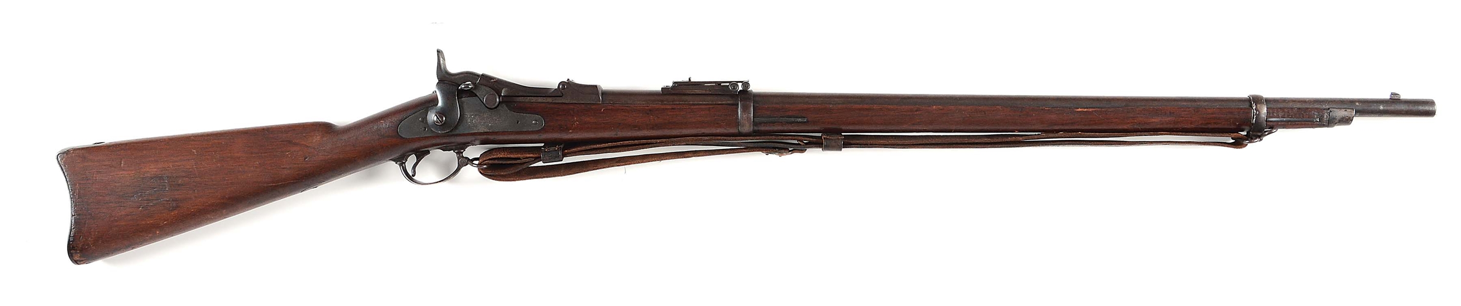 (A) US SPRINGFIELD MODEL 1884 TRAPDOOR SINGLE SHOT RIFLE.