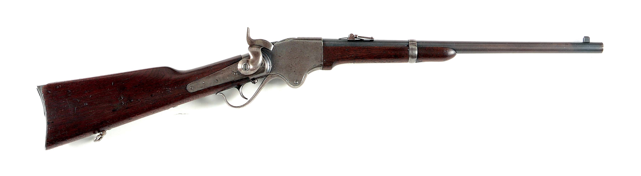 (A) US SPENCER MODEL 1865 LEVER ACTION CARBINE WITH STABLER CUT-OFF.