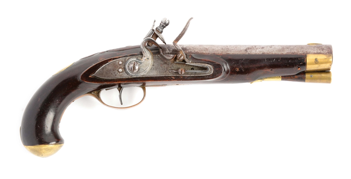 (A) RELIEF CARVED FLINTLOCK KENTUCKY PISTOL ATTRIBUTED TO FREDERICK SELL