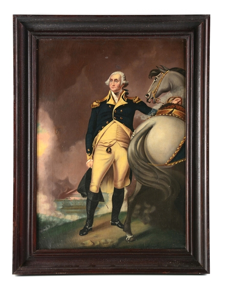 OIL PORTRAIT OF GENERAL GEORGE WASHINGTON. AMERICAN. CIRCA 1820.