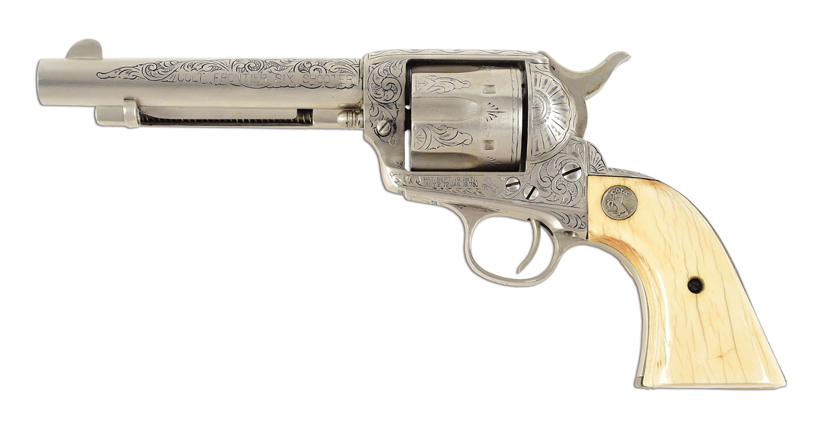 (C) COLT FRONTIER SIX SHOOTER SINGLE ACTION REVOLVER IN .44-40.