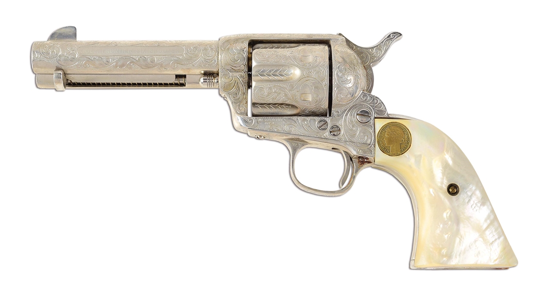 (A) COLT FRONTIER SIX SHOOTER .44-40 SINGLE ACTION REVOLVER.