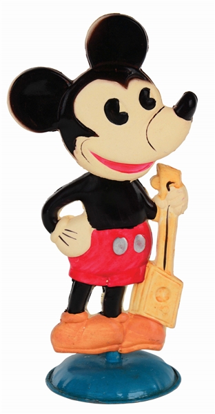 CELLULOID AND TIN WALT DISNEY MICKEY MOUSE NODDER TOY.