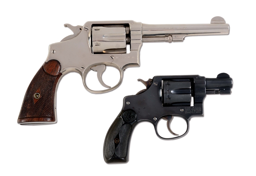 (C) LOT OF TWO: SMITH AND WESSON 1905 HAND EJECTOR AND PRE MODEL 30 REVOLVERS.