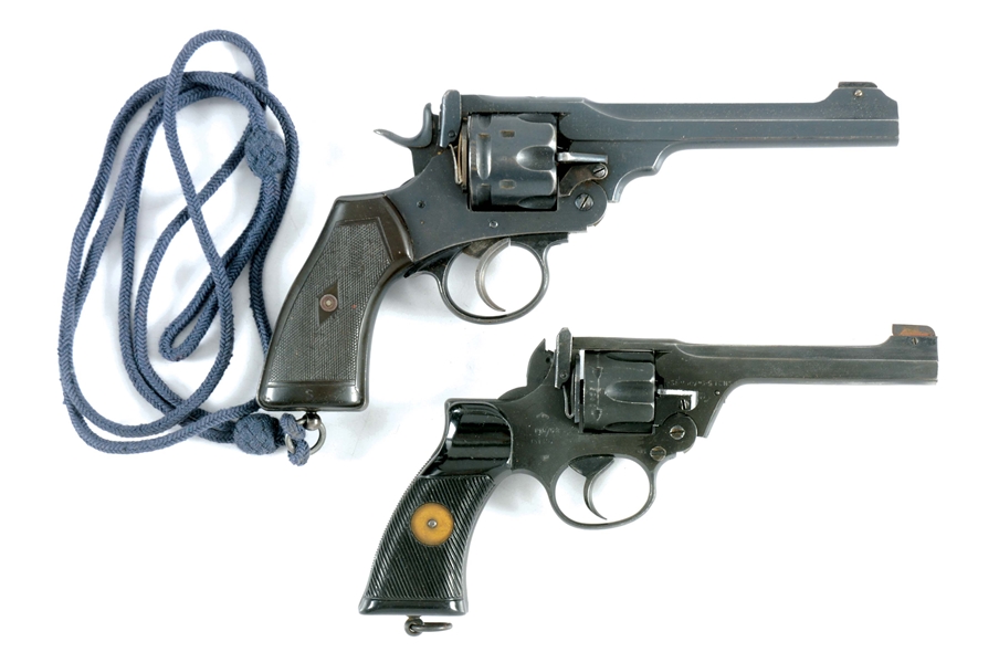 (C) LOT OF TWO: WEBLEY AND ENFIELD REVOLVERS.