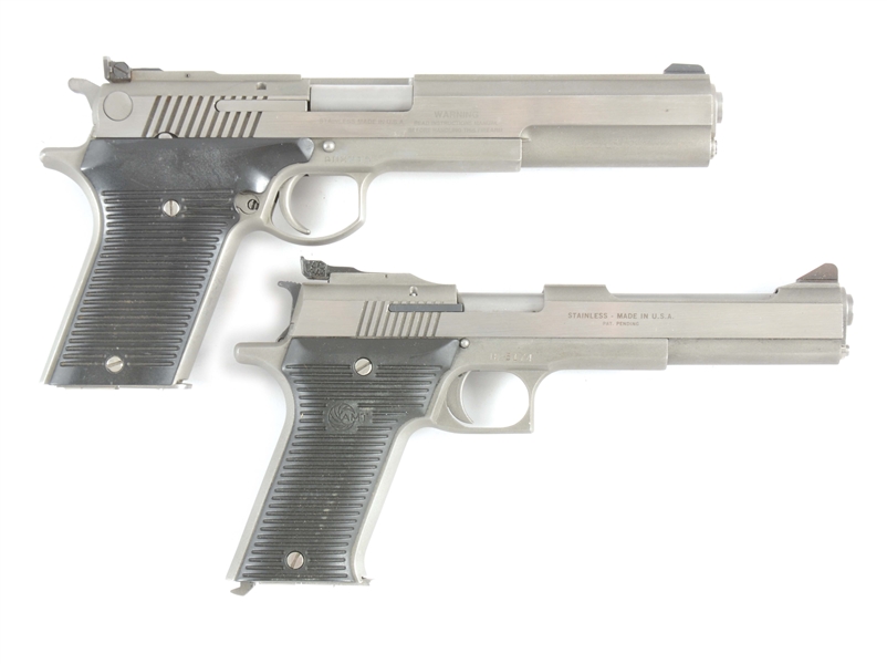 (M) LOT OF TWO: TWO AMT AUTOMAG SEMI AUTOMATIC PISTOLS.