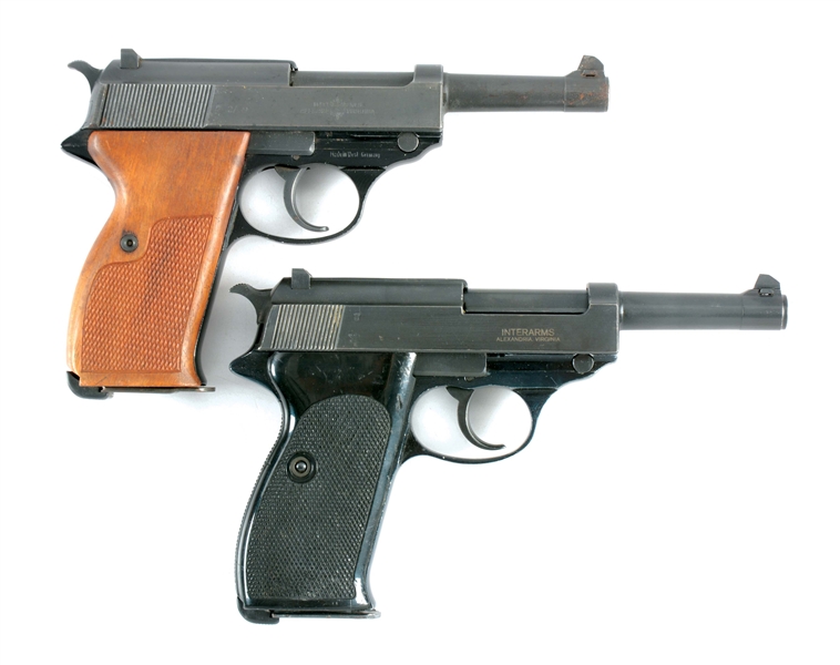 (M) LOT OF TWO: TWO WALTHER P38 SEMI AUTOMATIC PISTOLS.