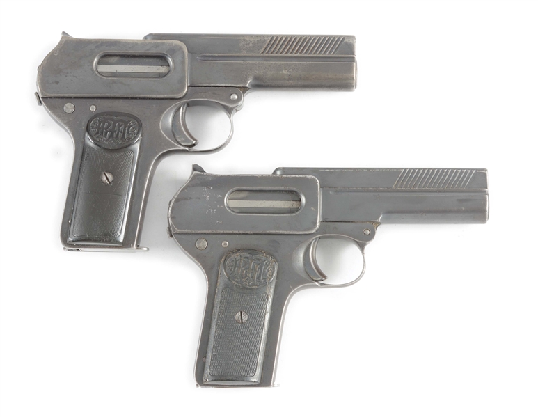 (C) LOT OF TWO: TWO DREYSE 1907 SEMI AUTOMATIC PISTOLS.