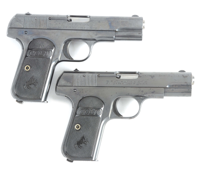 (C) LOT OF TWO: TWO COLT 1903 SEMI AUTOMATIC PISTOLS.