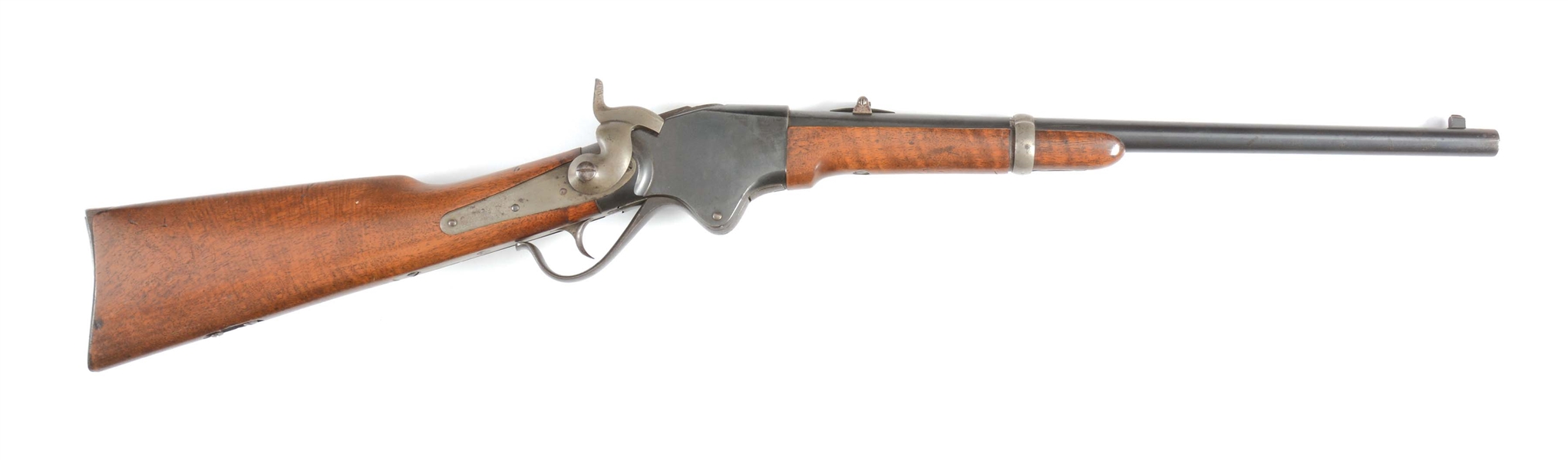 (A) BELGIAN COPY OF A SPENCER LEVER ACTION RIFLE.