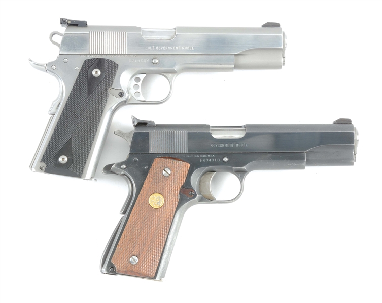 (M) LOT OF TWO: TWO COLT 1911 GOVERNMENT MODEL SERIES 80 SEMI-AUTOMATIC PISTOLS.