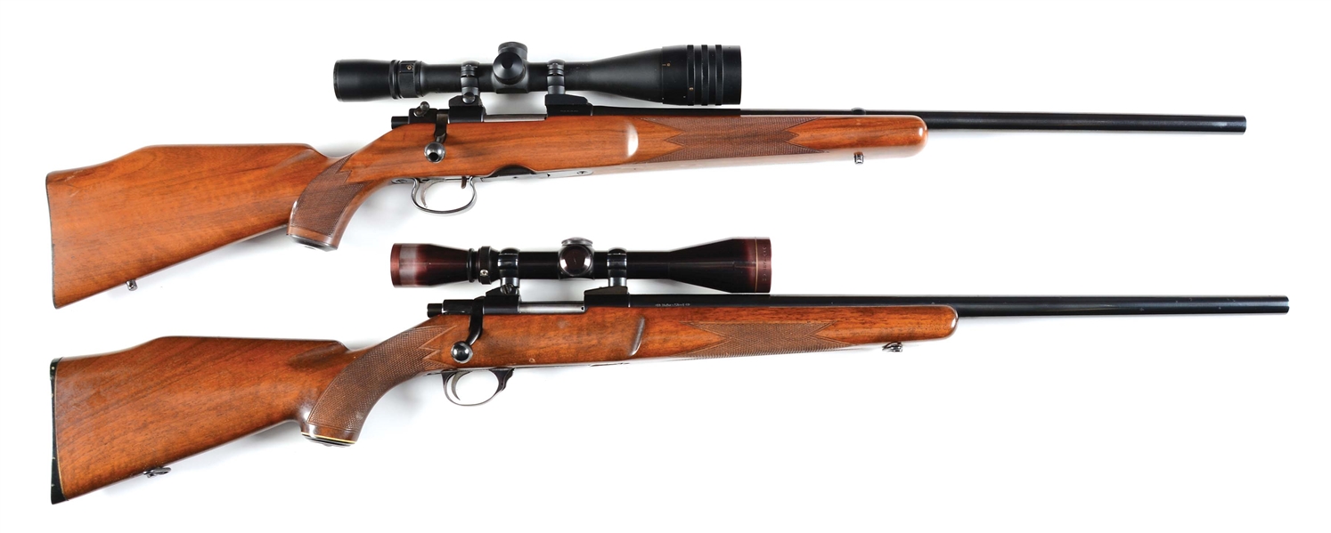 (M) LOT OF TWO: SAKO VIXEN / RIIHIMAKI BOLT ACTION RIFLES WITH SCOPES.