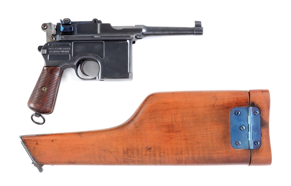 (C) MAUSER C96 BOLO BROOMHANDLE SEMI-AUTOMATIC PISTOL WITH SHOULDER STOCK.
