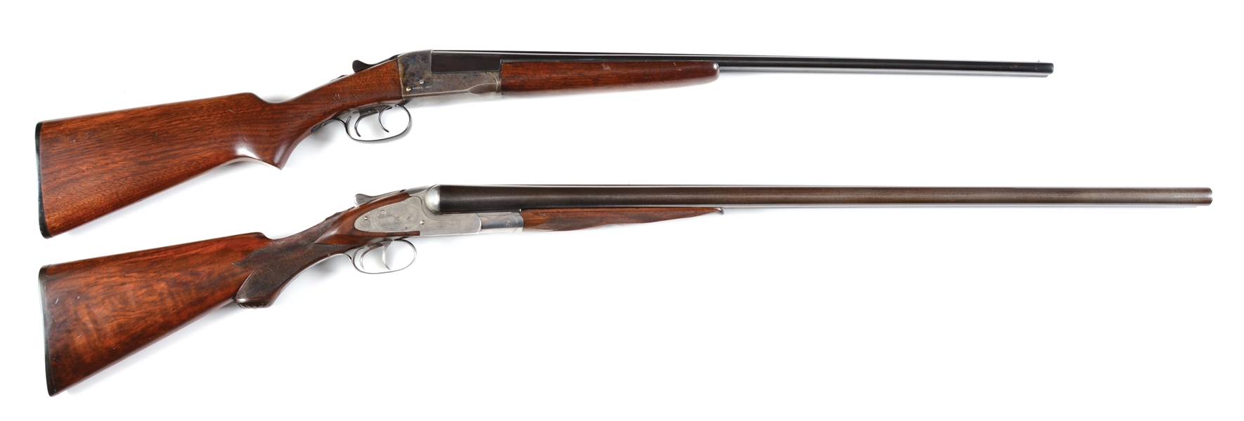 (C) LOT OF TWO: STEVENS AND L.C. SMITH SIDE BY SIDE SHOTGUNS.