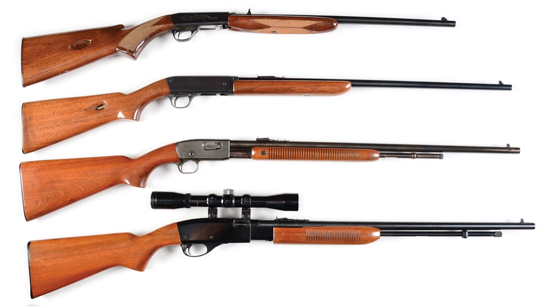 (C) LOT OF FOUR: NORINCO AND REMINGTON SEMI AUTOMATIC AND PUMP ACTION RIFLES.