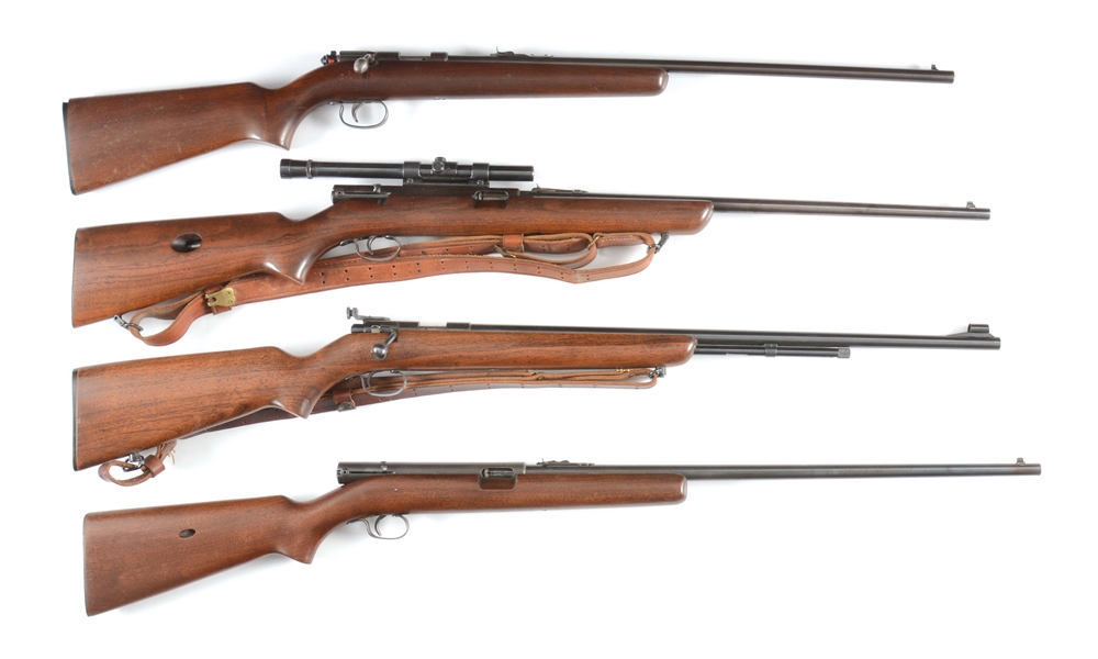 (C) LOT OF FOUR: REMINGTON AND WINCHESTER .22 RIMFIRE RIFLES.