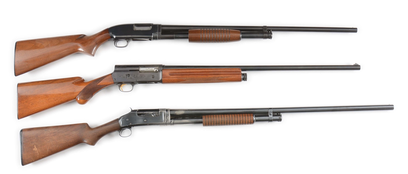 (C) LOT OF THREE: WINCHESTER AND BROWNING SHOTGUNS.