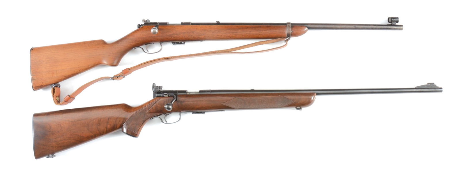 (C) LOT OF TWO: TWO WINCHESTER MODEL 57 AND 75 BOLT ACTION RIFLES.