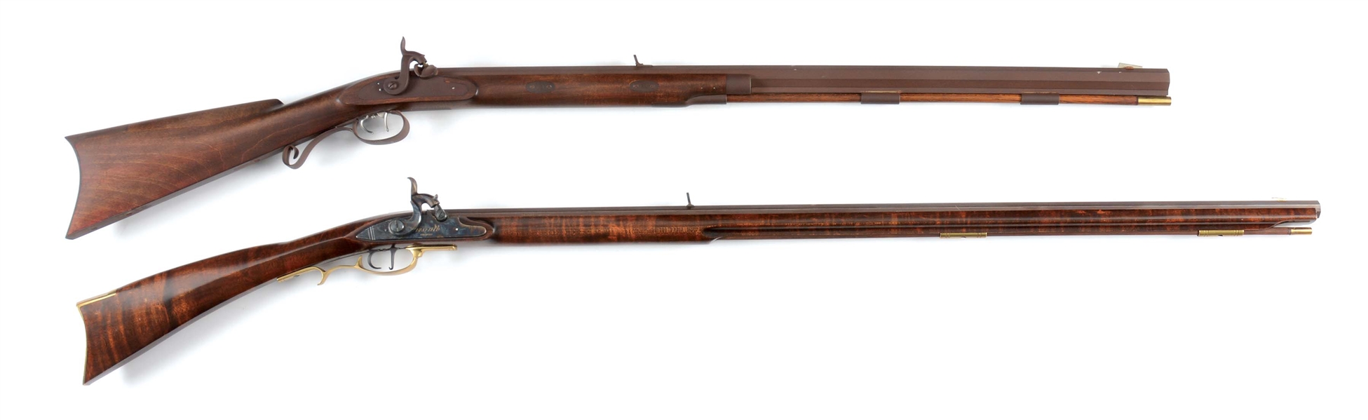 (A) LOT OF TWO: TWO PERCUSSION RIFLES, ONE .54 AND ONE .36 CALIBER.