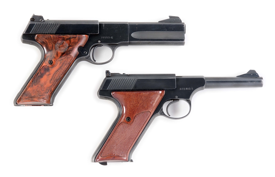 (C) LOT OF TWO: TWO COLT WOODSMAN SEMI AUTOMATIC PISTOLS.