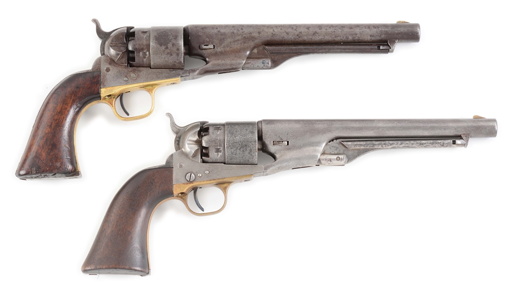 (A) LOT OF TWO: TWO COLT 1860 ARMY PERCUSSION REVOLVERS.