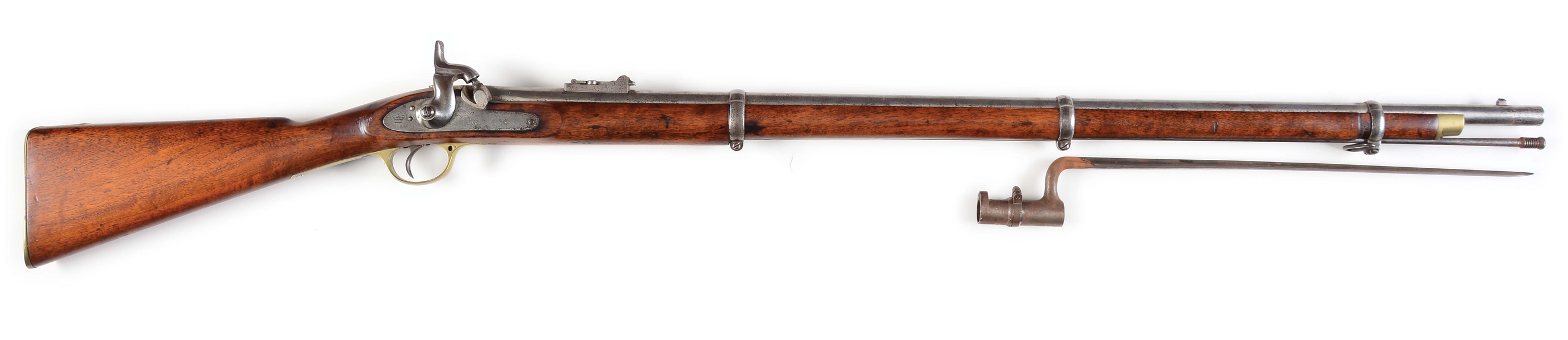 (A) CIVIL WAR LONDON ARMORY COMPANY .577 CALIBER PERCUSSION 1853 ENFIELD MUSKET, DATED 1862.