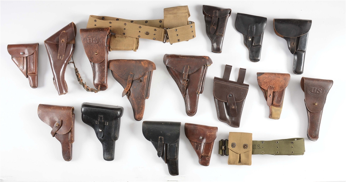 LOT OF 15: 15 MILITARY STYLE HOLSTERS