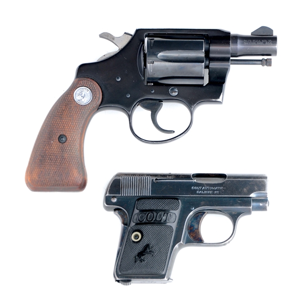 (C) TWO FINE COLT FIREARMS, ONE 1908 AND ONE COBRA.