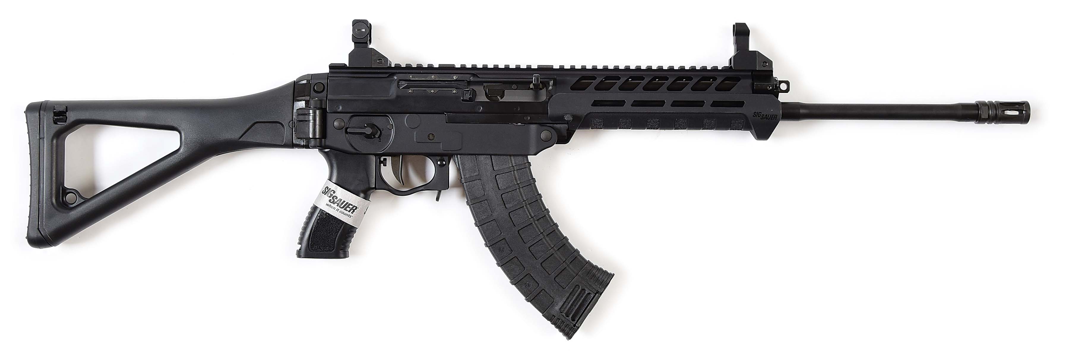 The SIG Sauer 556xi standard semiautomatic tactical rifle has a 16" ba...