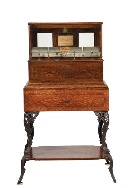 PETER MANUFACTURING COMPANY COIN-OPERATED CIGAR VENDING MACHINE.