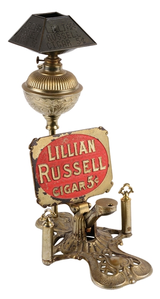 5¢ LILLIAN RUSSELL CIGAR CUTTER AND LAMP LIGHTER.