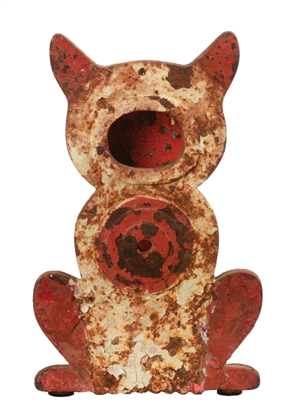 HOWLING CAT CARNIVAL CAST IRON TARGET.