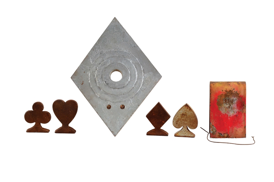 ASSORTMENT OF CAST-IRON CARNIVAL TARGETS.