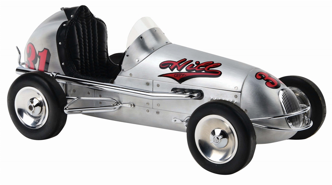 CONTEMPORARY PRESSED STEEL ALS GARAGE RACE CAR.