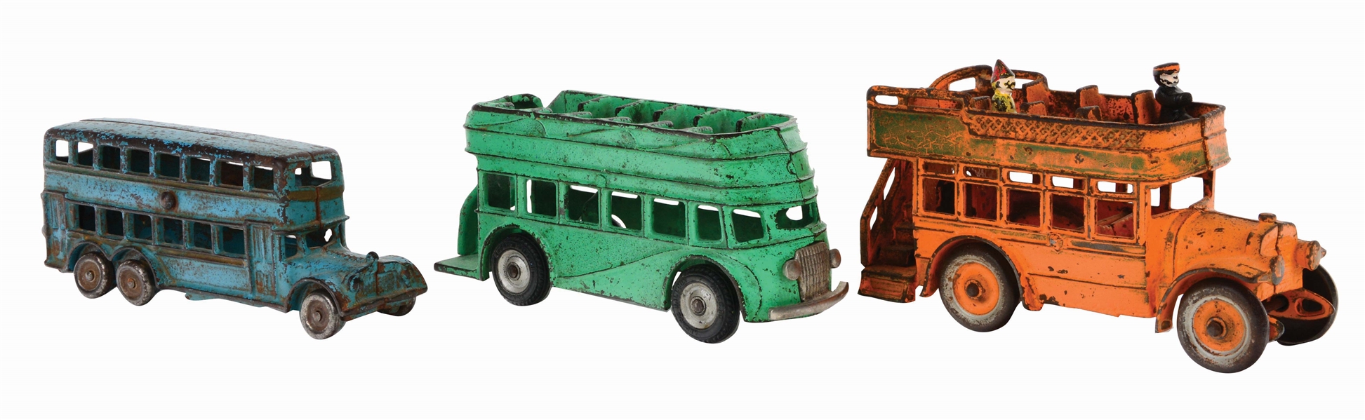 LOT OF THREE CAST IRON BUSES.