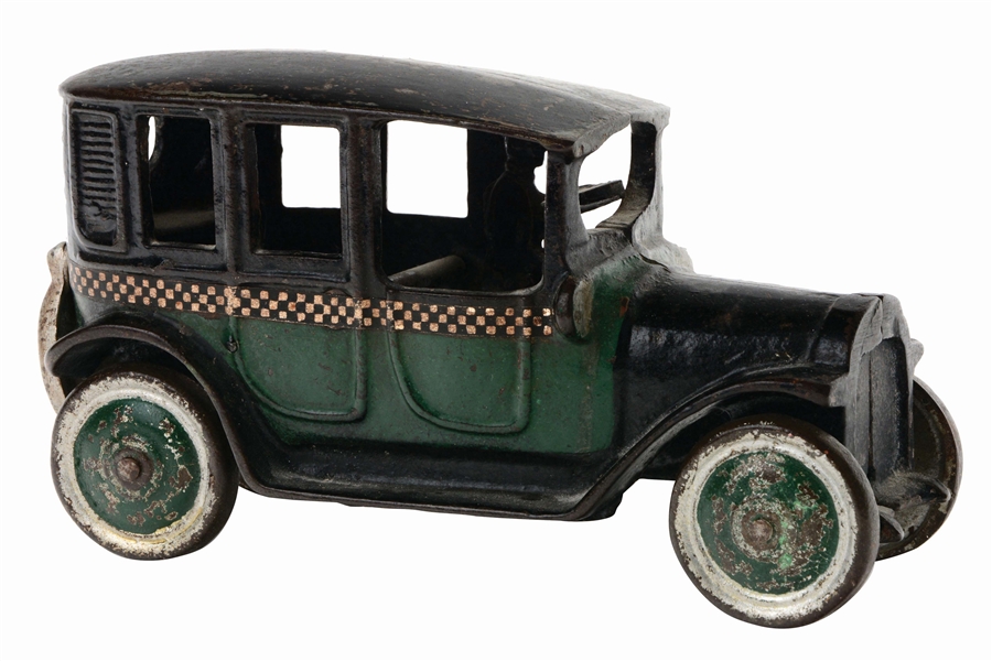 SCARCE CAST-IRON AMERICAN MADE TAXI TOY.